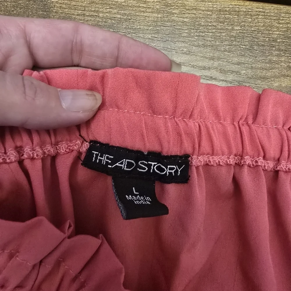 Thread Story Pink Lightweight Strapless Jumpsuit Womens Size Large
